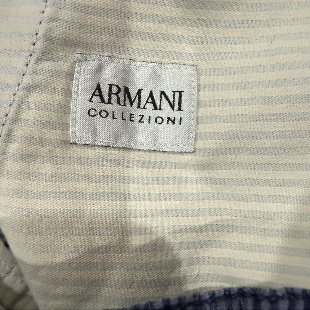 Armani Collezioni Navy Striped Men's Shorts - Picture 3 of 4
